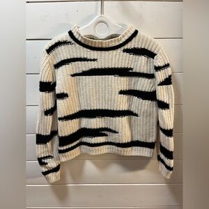 MARC CAIN Black & Ivory Knit Sweater Size N1 (34)